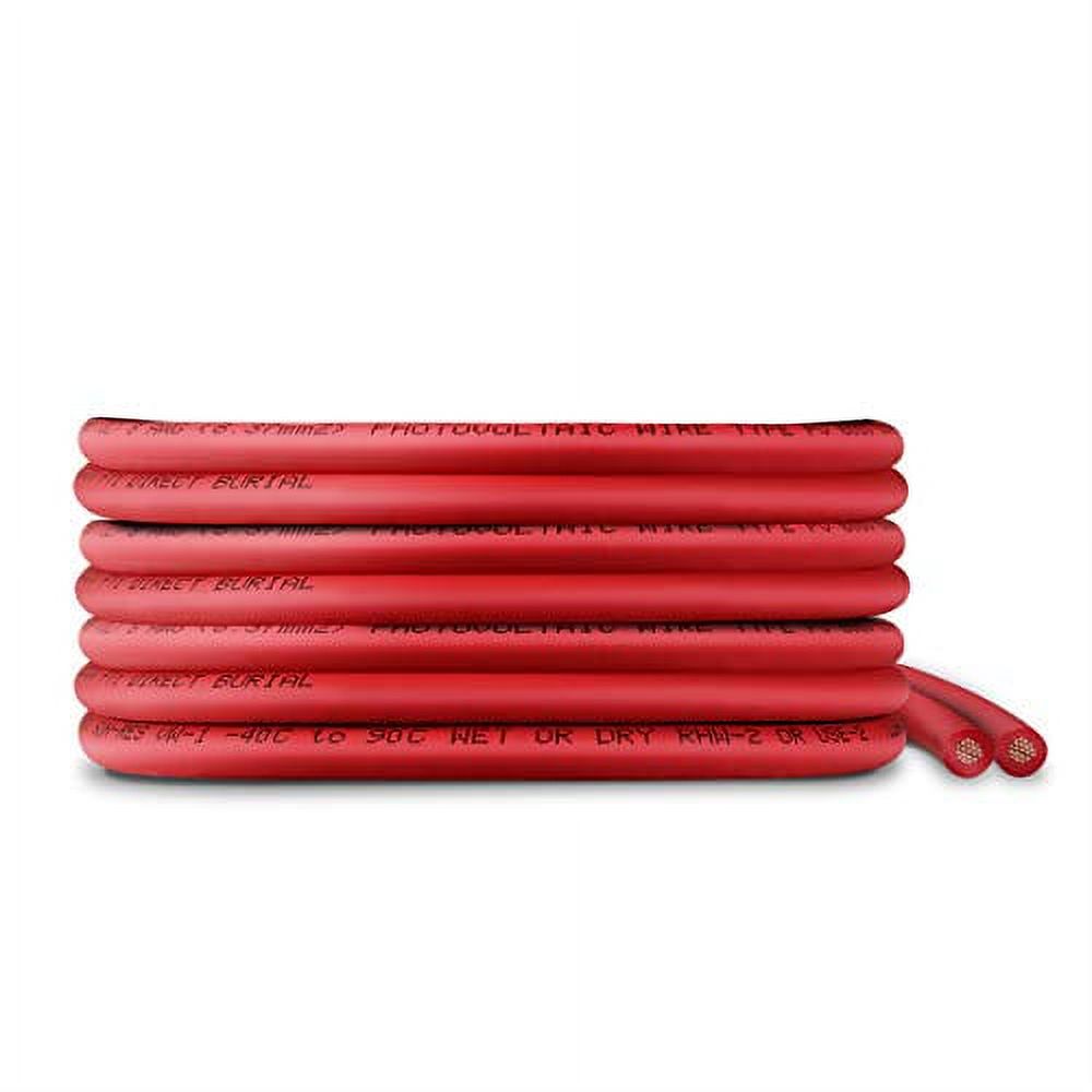 TEMCo 8 AWG/Gauge Solar Cable - Made in The USA 100 Feet Red (Variety of Lengths Available)