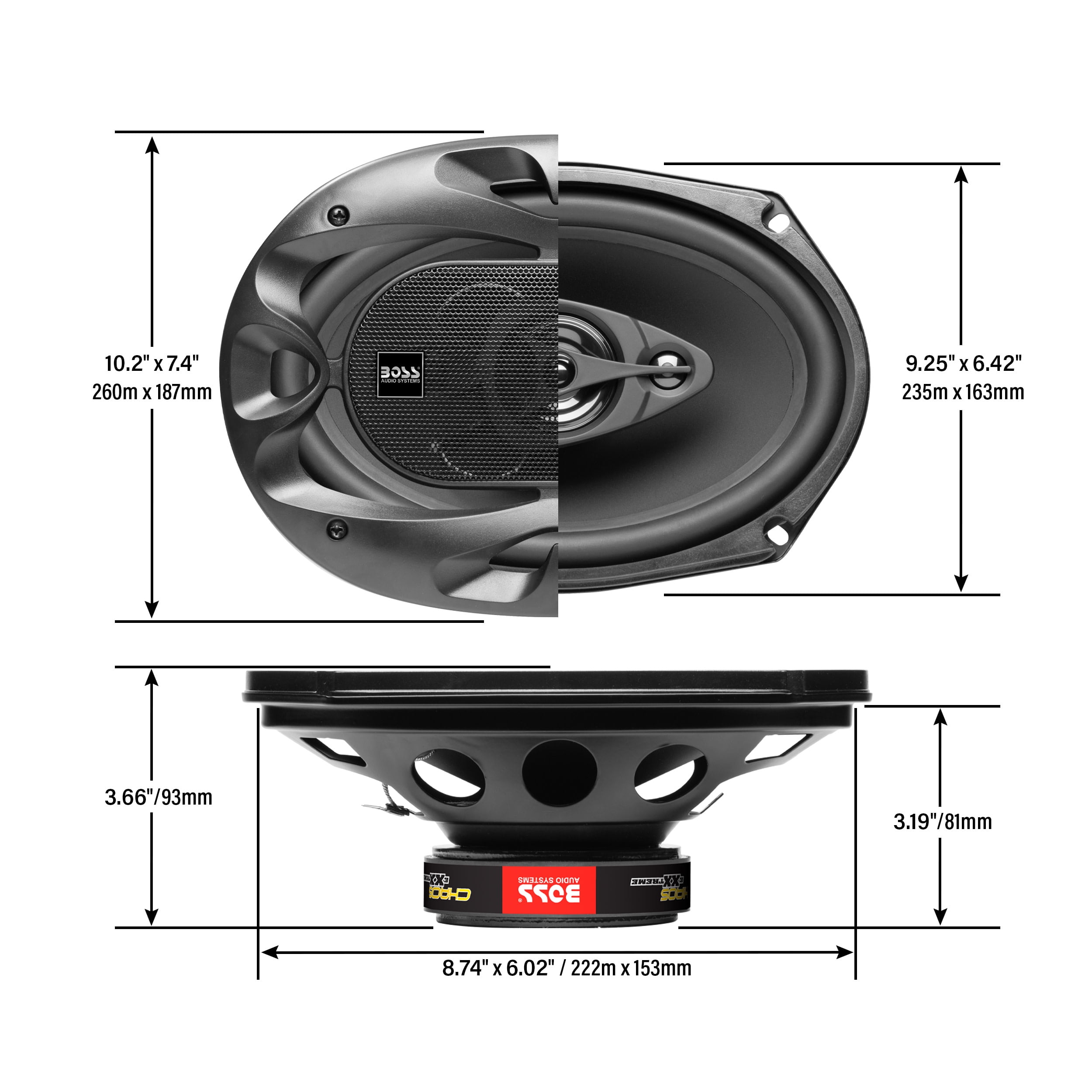 Boss Audio Systems CH6930B Chaos Series 6 x 9 inch Car Stereo Door Speakers