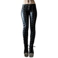 thumbnail image 2 of Fusipu Steampunk Women Faux Leather Cosplay Pants Carnival Party Skinny Button Trousers, 2 of 6