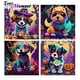thumbnail image 2 of Pintura de diamante con tema de Halloween, arte de taladros especiales de calabaza, perro, gato, Cristal AB, piedra que brilla en la oscuridad, ASF2769, 2 of 4