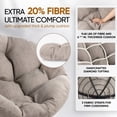 thumbnail image 3 of Bme Papasan Chair with Fabric Cushion, Metal Swivel Base, Sterling Fog - Black Frame, 3 of 7