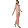 thumbnail image 2 of BlushBridesCo. Satin Pajamas Women's Long Sleeve Sleepwear Soft Silk Button Down Loungewear Pjs Pants Set XS-XXXL, 2 of 5