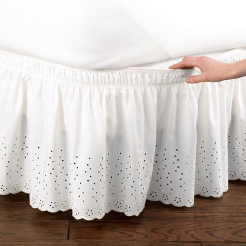 Eyelet Bedskirt RuffleTwin/FullWhite