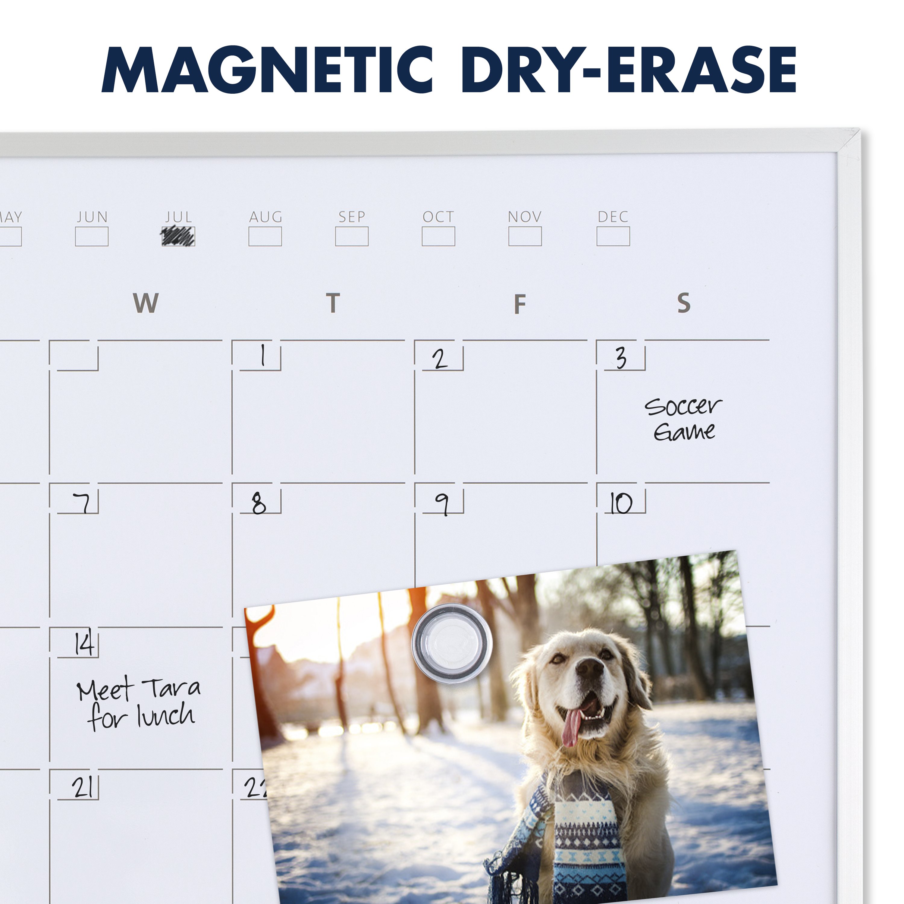 Quartet Magnetic Combination Calendar Board, 16" x 20", Silver Frame (Q232016A00-WMT-R)