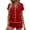 Red, variant on JSKUMAR Women's Pajamas Set 2 Piece Button Up Short Sleeve Ruffle Sleepwear Soft Breathable Lounge Shorts Set (Coffee,L)
