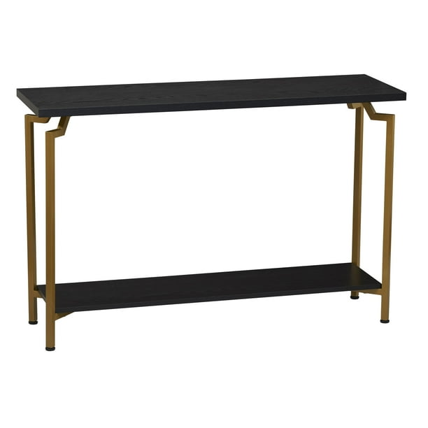 Household Essentials Crown Modern Wood Sofa Table, Black Oak