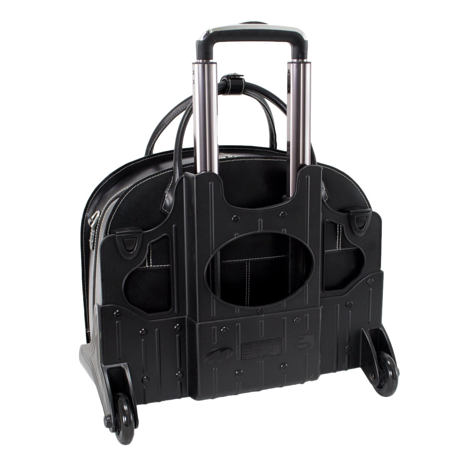 McKlein 15.4" Glen Ellyn 2-in-1 Removable-Wheeled Ladies' Leather Briefcase with Removable Sleeve - Black 94365