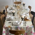 thumbnail image 2 of Easter Rectangle Tablecloth 60x120 Inch Spring Floral and Bunny Table Cloths Spill Proof Wrinkle Table Cloth for Kitchen Dining Decoration Holiday Parties, 2 of 5