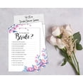 thumbnail image 4 of Inkdotpot 50-PackFloralWho Know The Bride Best How Well Do You Know The Bride Bridal Shower Bachelorette PartyGameActivityCards, 4 of 7