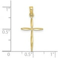 thumbnail image 2 of 10k Gold Sparkle-Cut Stick Religious Faith Cross With Tapered Ends 25.6x13mm Wide Pendant Necklace for Women, 2 of 2