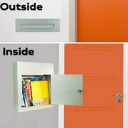POCHAR Mail Box Slot - Secure Mail Vault for Mail, Rent, Checks, and Cash - Through the Wall Mailbox Drop Box with Large Locking Storage and Key Access (Gray)