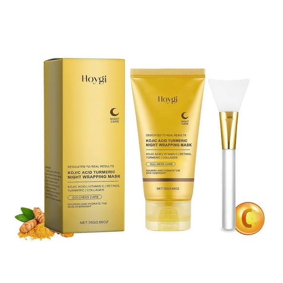 Turmeric Overnight Wrapping Peel Off Mask, Turmeric Night Wrapping Mask, Hydrolyzed Collagen Face Mask for Glowing Skin and Improved Elasticity