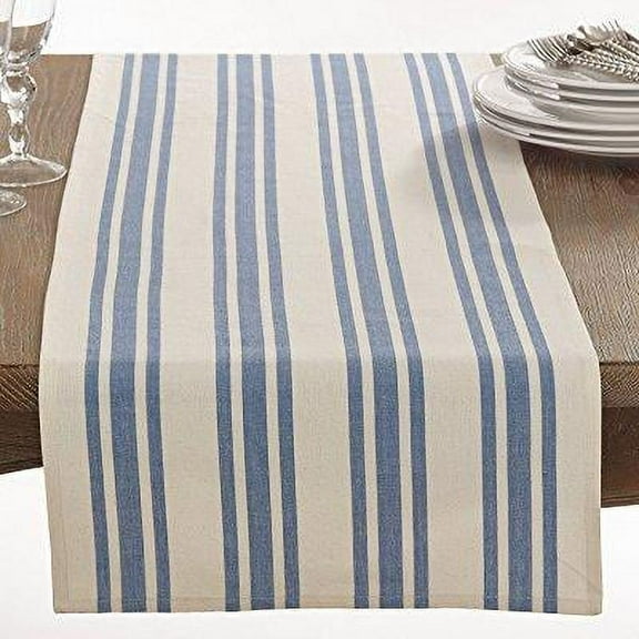 fennco styles cotton dauphine collection striped design table runner - 16 x 72