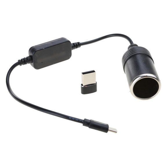 Yammee Portable USB C to Car Cigarettes Lighter Outlet Converter Cord 5V to 12V Adapter