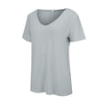 thumbnail image 6 of Endives Women's Short Sleeve T Shirt V Neck Classic Fit Fashion Casual T Shirt Solid Color Basic Tee T-Shirt Light Ashy, 6 of 7