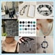 thumbnail image 5 of 1080 cuentas de vidrio de 8 mm, 24 colores, negras, redondas, de mármol, para pulseras, rosarios, sueltas, 5 of 9