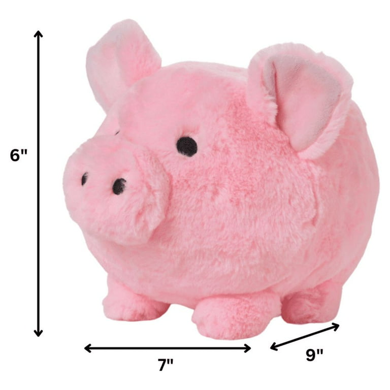 Kids Plush Piggy Bank Stuffed Animal Coin Bank for Girls Pink