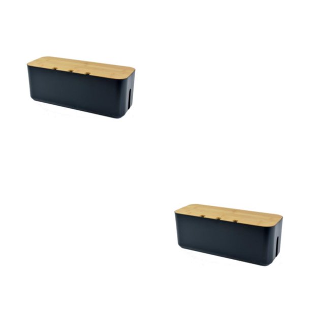 Cateissary Caja de almacenamiento de alambre simple y estéticamente agradable Cajas de almacenamiento de alambre ahorradoras de espacio a prueba Negro METRO 2Conjunto