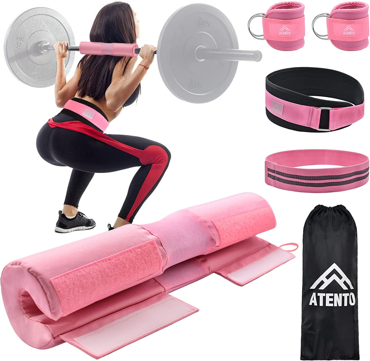 Barbell Pad Set with Weight Lifting Belt, Neck & Shoulder with Anti