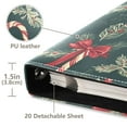 thumbnail image 3 of FORMRS 3 Ring Photo Album 4"x6" Self Adhesive Large Capacity PU Leather Cover, Green Christmas Candy Canes, 3 of 8