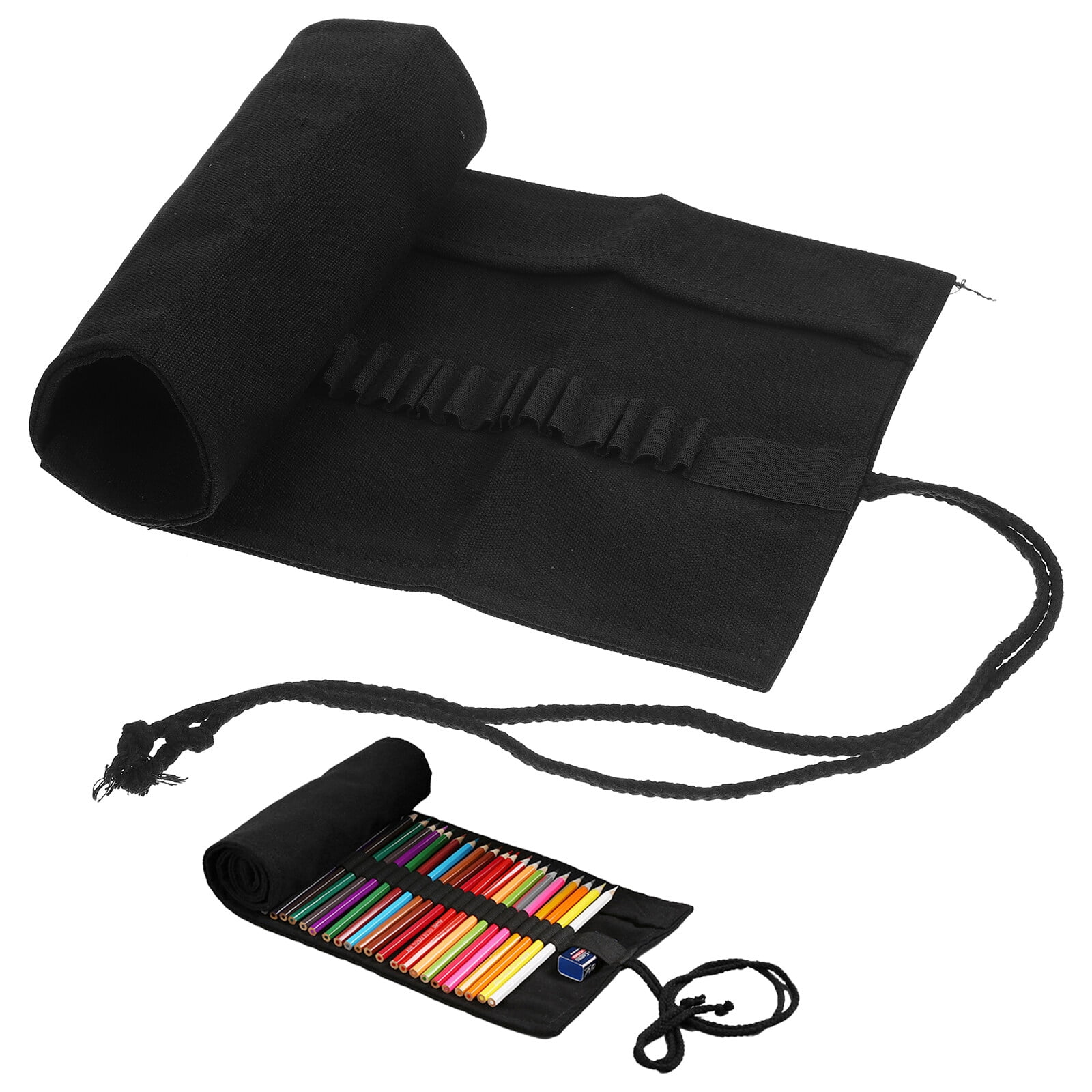 Pencil Roll Up Case Canvas Pencil Wrap Case Roll Up Pouch Pen Wrap