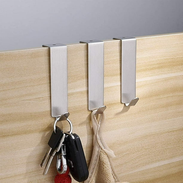 Ganchos para colgar sobre la puerta para armarios y alacenas ganchos para colgar en la puerta para llaves toallas bolsas para cajones cocina bano oficina utilidad de acero inoxidable Walmart en