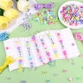 thumbnail image 3 of 566 Pcs DIY Colorful Beaded Keychain Making Kit, Letter, Barrel, Heart Beads Craft Keyring with Metal Ring Clasp and Rope, for Decor Accessories, 3 of 7