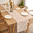 thumbnail image 3 of Orange Flowers Table Runner - 120 Inch Long, Kitchen Dining Table Runner Dresser Scarves, Vintage Chic Farmhouse Plants Floral Farmhouse Decor for Coffee Tables Wedding Party Banquet, 3 of 8