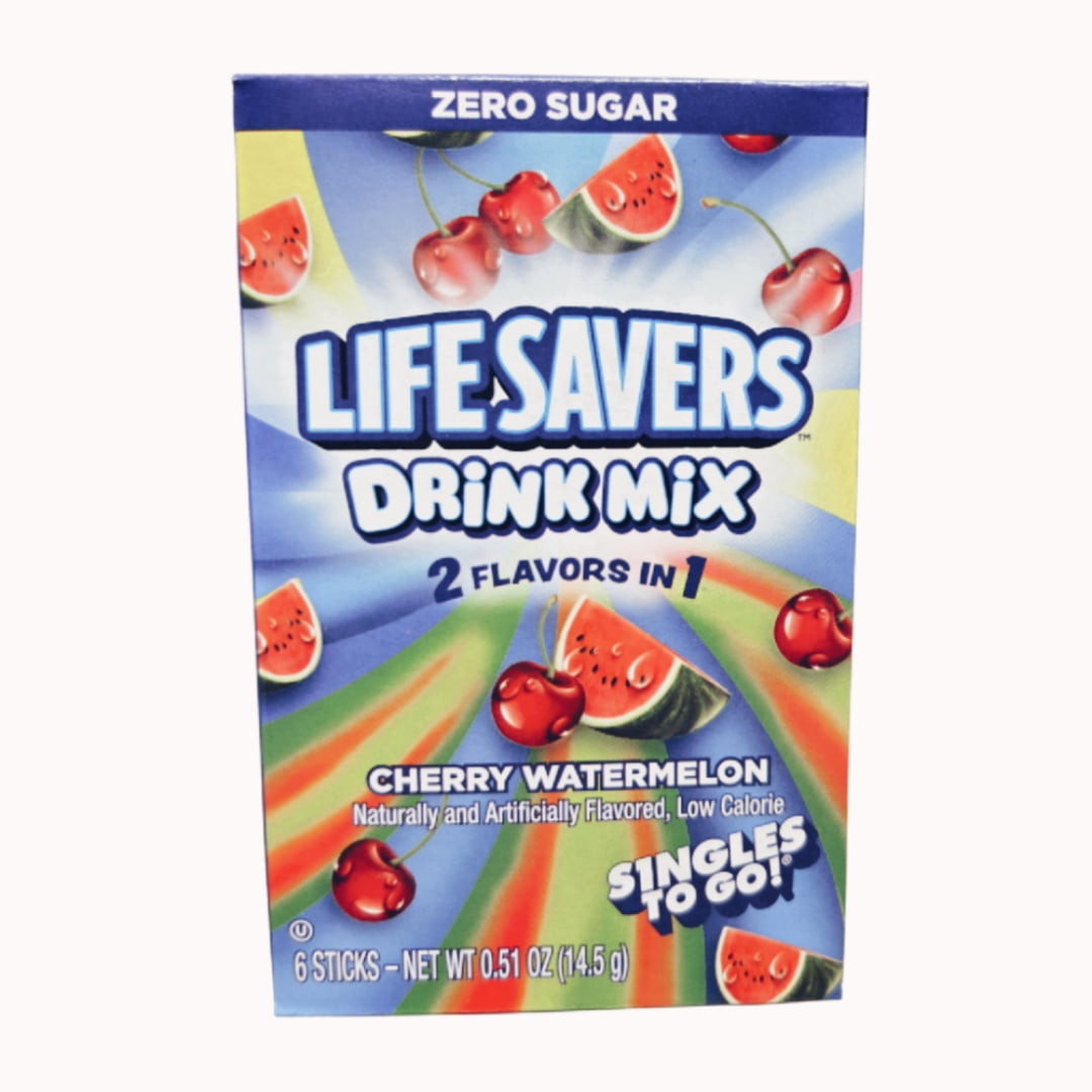 (4 pack) Life Savers Raspberry Lemonade, Pineapple Punch, and Cherry Watermelon Drink Mix Sticks Zero Sugar