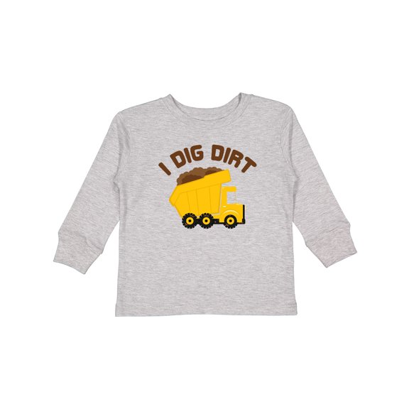 Inktastic I Dig Dirt Boys or Girls Long Sleeve Toddler T-Shirt