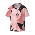 thumbnail image 3 of Balery Cute Axolotl Sakura Blossoms A Men's Casual Button Down Shirt Short Sleeve Textured Summer Cuban Beach Shirts-3X-Large, 3 of 7