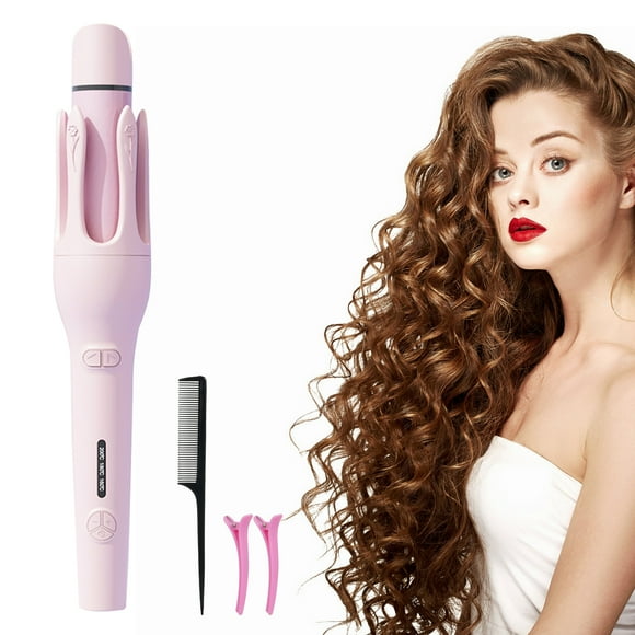 2 in 1 Flat Iron Hair Straightener Automatic Hair Curler Rotating Electric Curling Iron 3 Temperature Adjustable Curling Wand PTC Heating with Rotating Cord