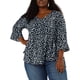thumbnail image 2 of Women's Plus Size Blouse V Neck 3/4 Ruffle Sleeve PolDots Peplum Top Navy Blue 4X, 2 of 7