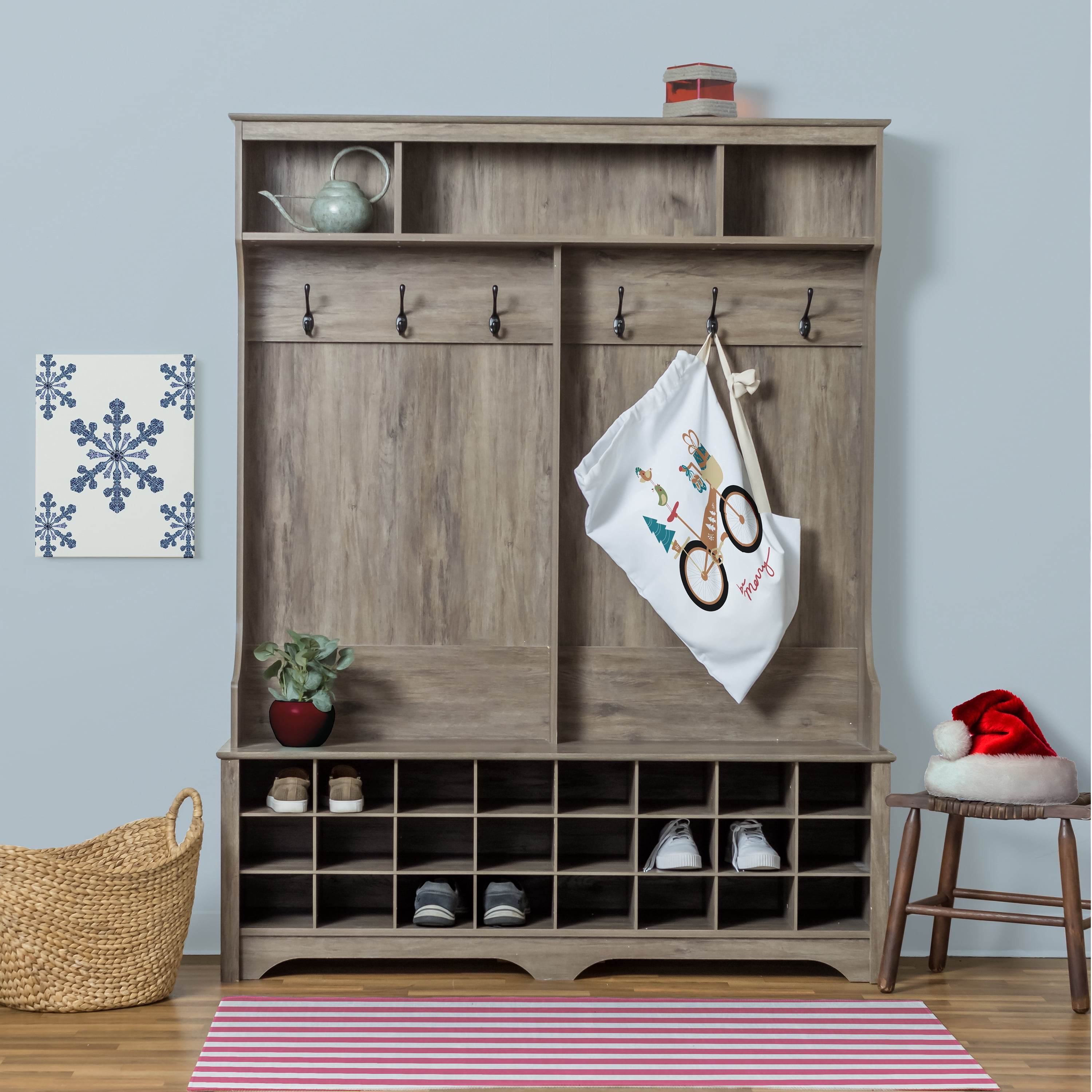 Simply Daisy Merry Bird Bike 28 x 36 in Brown Laundry Bag