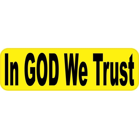 10in x 3in God We Trust Magnet Religious Yellow Vinyl Car Magnets Truck