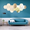 thumbnail image 1 of 12 piezas de pegatinas de espejo de pared, espejos de pared, pegatinas de pared hexagonales acrílicas para decoración del hogar, dormitorio, sala de estar, 46*40*23mm, 1 of 5