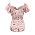 thumbnail image 6 of Floral Smocked Peplum Blouse with Cap Sleeves, 6 of 6