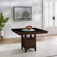 thumbnail image 5 of BOWERY HILL Counter Height Square Dining Table with Wine Storage Base and Integrated Lazy Susan in Cappuccino, 5 of 5