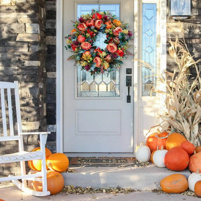 Dropship Fall Peony And Pumpkin Wreath, Autumn Year Round Wreaths For Front  Door, Artificial Fall Wreath, Halloween Wreath, Thanksgiving Wreath, Maple  Leaf Berry Pumpkin Pinecone Harvest Wreath, Home Farmhouse to Sell Online
