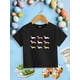 thumbnail image 1 of Camiseta informal de verano de manga corta con estampado geométrico de perro salchicha, transpirable, holgada y lavable a máquina. Cuello redondo para niños | Camiseta con estampado divertido | Top, 1 of 6