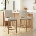 thumbnail image 2 of Kiara Contemporary Fabric Upholstered 31 Inch Barstools, Set of 2, Wheat and Weathered Natural, 2 of 8