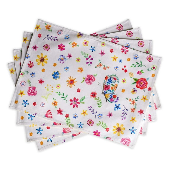 Maison d' Hermine Avignon Ancient Scroll 100% Linen Set of 4 Placemats for Dining Table | Kitchen | Wedding | Everyday Use | Dinner Parties | Thanksgiving/Christmas (13 Inch by 19 Inch)