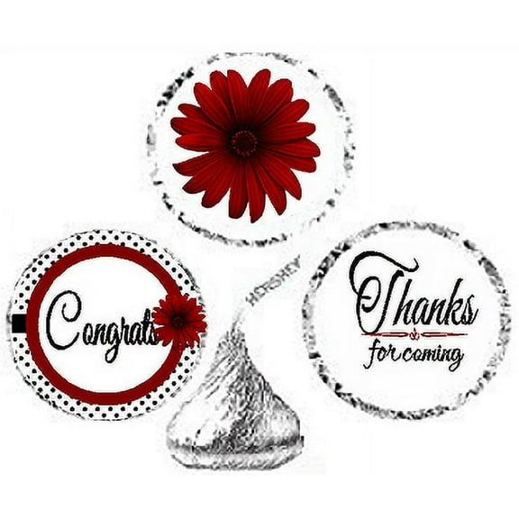 216ct Red Congrats Party Favor Candy Decoration Stickers Labels Fits Kisses Chocolates Party Favors Envelope