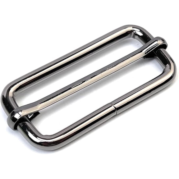 Metal Rectangle Buckle 2" X 0.8" Inside Size Slider Bar Strap Keeper Pack of 6(Gunmetal Black)