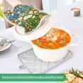 thumbnail image 3 of Yayeee Pot Holders Kitchen Heat Resistant with Pocket 7"x9.8" Cotton Oven Cooking Hot Pads, Orange Floral Garden, 3 of 7