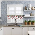 thumbnail image 4 of Christmas Kitchen Curtains and Valances Set, Rod Pocket Curtains Tier Farmhouse Window Curtains 36 Inch Length, Winter Poinsettia Green Pine Leaves Ball 3 Piece Kitchen Curtains Set, 4 of 6