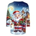 thumbnail image 5 of successthop Christmas Top Women Ugly Graphic Santa Plus Size 3/4 Sleeve Clothe Oversized Crewneck Trendy Shirts, 5 of 5