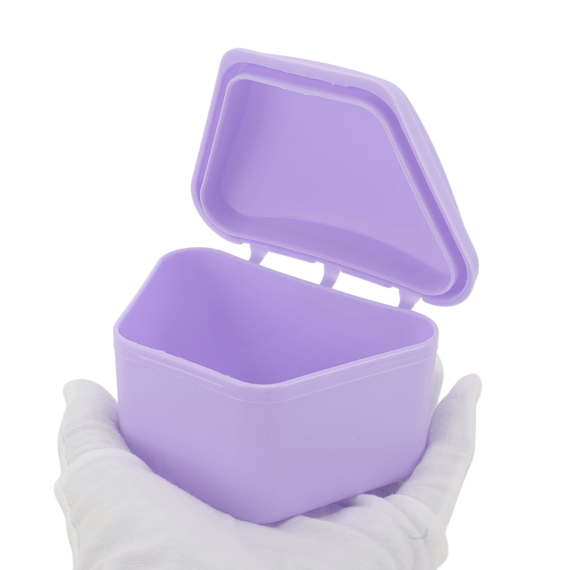 Unique Bargains Portable Trapezoidal Retainer Case Braces Box 1 Pc Purple