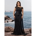 thumbnail image 2 of AURA Plus Size Evening Dress Sequin V Neck Sleeveless Party Long Slim Fit Polyester Summer, 2 of 8