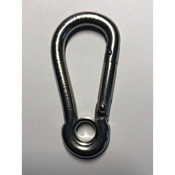 Stainless Steel 316 Spring Hook with Eyelet Carabiner 9/32" (7mm) Marine Grade